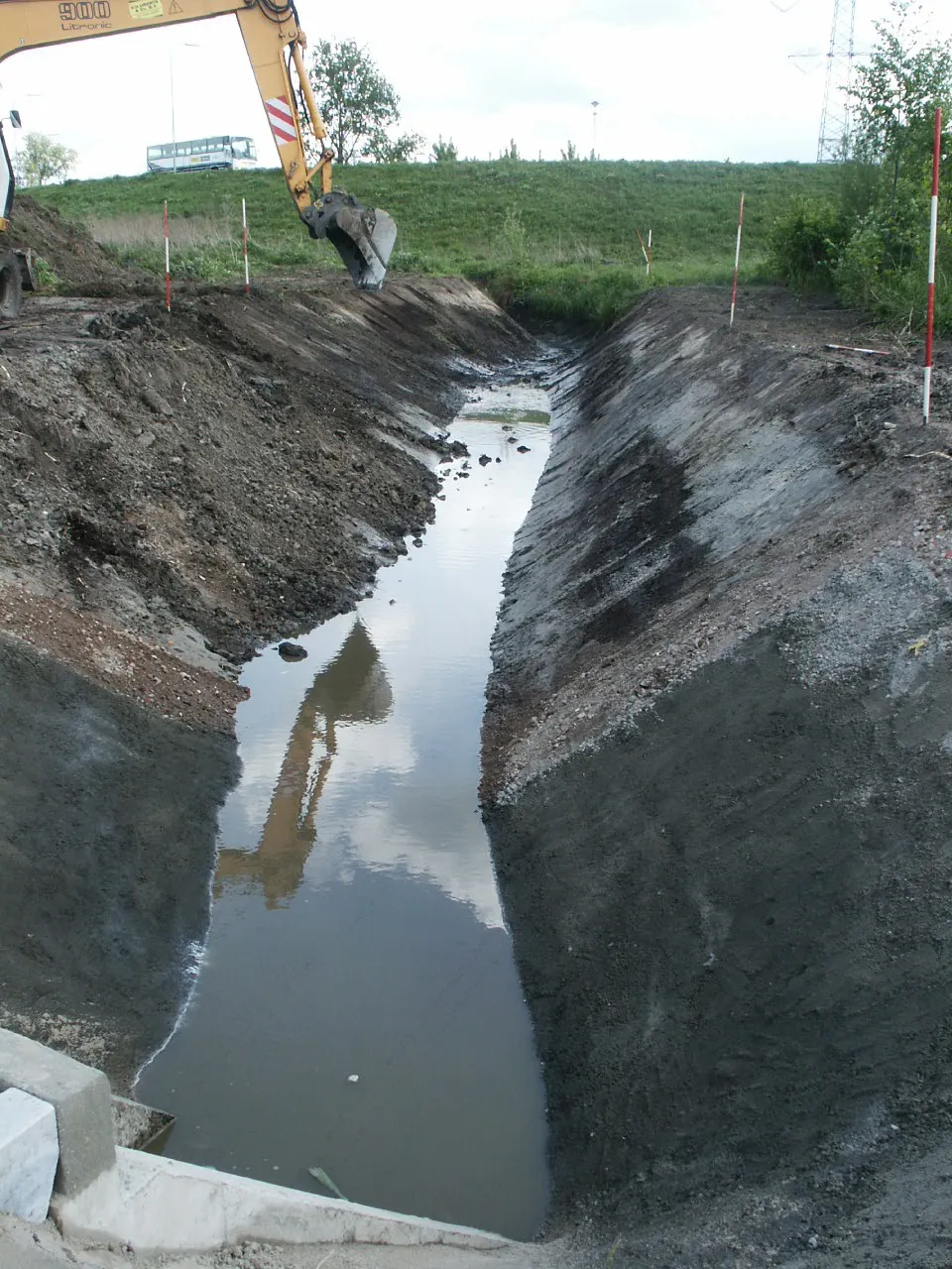 Graafmachine bij infrastructuurproject